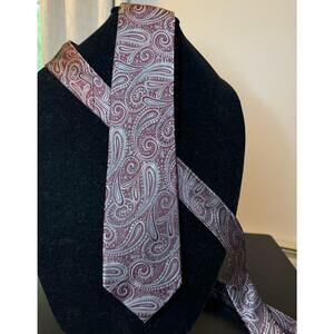 Pronto Uomo Burgundy Paisley Silk Tie
